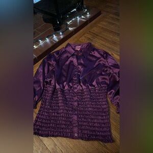 She's Cool Deep Purple Satin Top